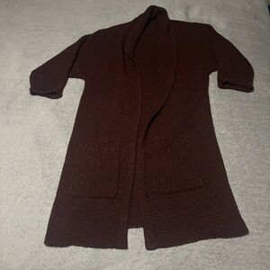The skinny Erinn Cardigan in Merlot one size fits most